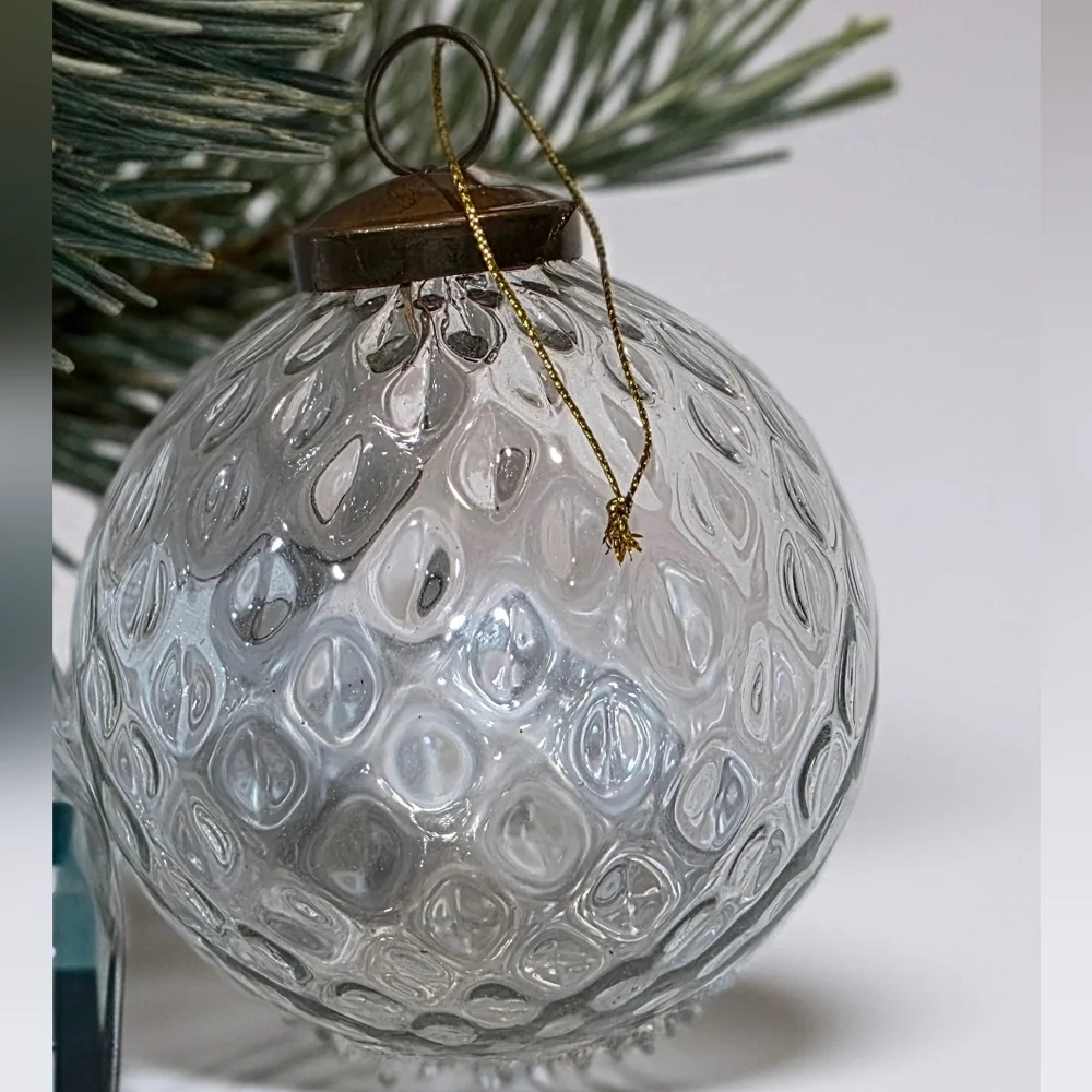 Elegant Clear Glass Holiday Ornaments